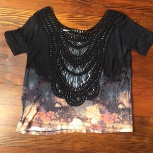 Tie dye crochet shirt